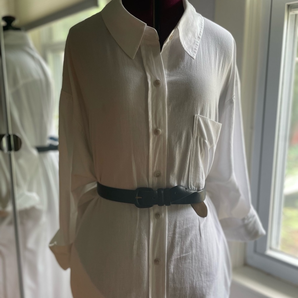 Vintage Lejon black leather calfskin belt